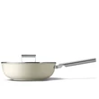 SMEG WOK SERPENYŐ, 30 cm, rozsdamentes acél fogantyú, matt bézs