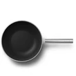 SMEG WOK SERPENYŐ, 30 cm, rozsdamentes acél fogantyú, matt bézs
