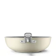 SMEG WOK SERPENYŐ, 30 cm, rozsdamentes acél fogantyú, matt bézs