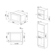SMEG BEÉPÍTHETŐ MIKROHULLÁMÚ SÜTŐ, Universal design, 25 liter, érintőszenzor, fekete üveg