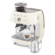 SMEG ŐRLŐVEL KOMBINÁLT ESPRESSO KÁVÉFŐZŐ, retro, bézs