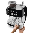 SMEG ŐRLŐVEL KOMBINÁLT ESPRESSO KÁVÉFŐZŐ, retro, fekete