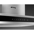SMEG UNIVERSALE design T-shape sziget páraelszívó, 90 cm, inox + üveg
