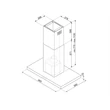 SMEG UNIVERSALE design T-shape sziget páraelszívó, 90 cm, inox + üveg