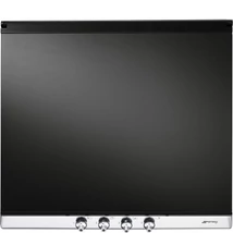 SMEG ÜVEG FEDLAP, rozsdamentes acél keret, fekete, 60 cm széles főzőlaphoz