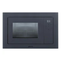 SMEG BEÉPÍTHETŐ MIKROHULLÁMÚ SÜTŐ, Linea design, 20 liter, neptune szürke üveg