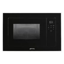 SMEG BEÉPÍTHETŐ MIKROHULLÁMÚ SÜTŐ, Linea design, 20 liter, mélyfekete üveg