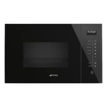 SMEG BEÉPÍTHETŐ MIKROHULLÁMÚ SÜTŐ, Linea design, 25 liter, fekete üveg