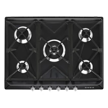 SMEG GÁZ FŐZŐLAP, Victoria design, 70 cm, 5 gázégő, fekete