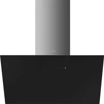 SMEG UNIVERSALE design vertikális fali páraelszívó, 90 cm, fekete üveg, inox kürtő