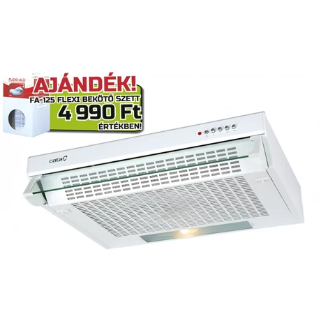 Cata F-2060 WH/L  fehér páraelszívó aláépíthető, vagy szabadonálló, 60cm széles