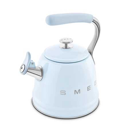 SMEG VÍZFORRALÓ TEÁSKANNA, retro, síppal, világoskék