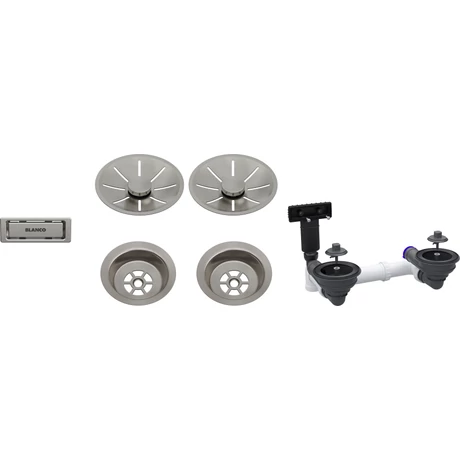 BLANCO lefolyó szett 2x3,5 InFino satin platinum