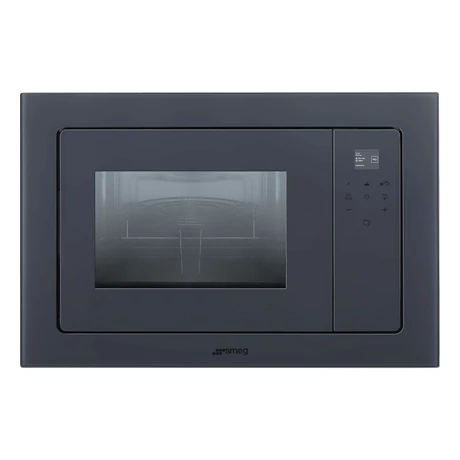 SMEG BEÉPÍTHETŐ MIKROHULLÁMÚ SÜTŐ, Linea design, 20 liter, neptune szürke üveg