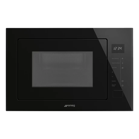 SMEG BEÉPÍTHETŐ MIKROHULLÁMÚ SÜTŐ, Universal design, 25 liter, érintőszenzor, fekete üveg
