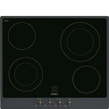 SMEG KERÁMIA FŐZŐLAP, Colonial design, 60 cm, 4 főzőzóna, antracit