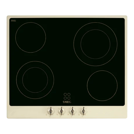 SMEG KERÁMIA FŐZŐLAP, Colonial design, 60 cm, 4 főzőzóna, bézs